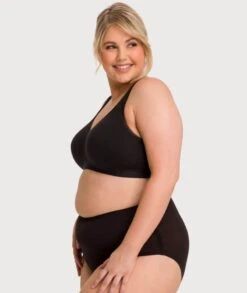 Ava & Audrey Faye Cotton Wirefree Support Bra - Black -BRASTOGO Sales ava audrey faye cotton wire free support bra black 6