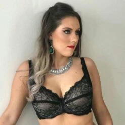 Ava & Audrey Grace Contour Balcony Bra - Black/Skin -BRASTOGO Sales ava audrey grace contour balcony bra black skin 1