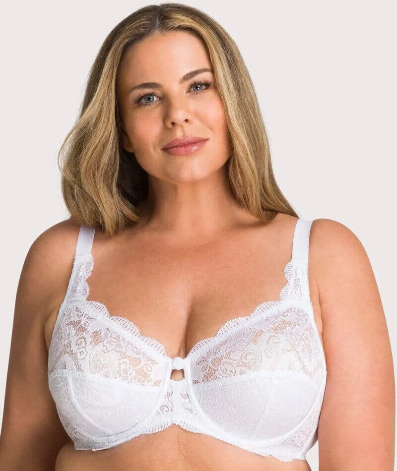 Ava & Audrey Lucille Lace Underwired Full Cup Bra - White 3 Ava & Audrey Lucille Lace Underwired Full Cup Bra - White