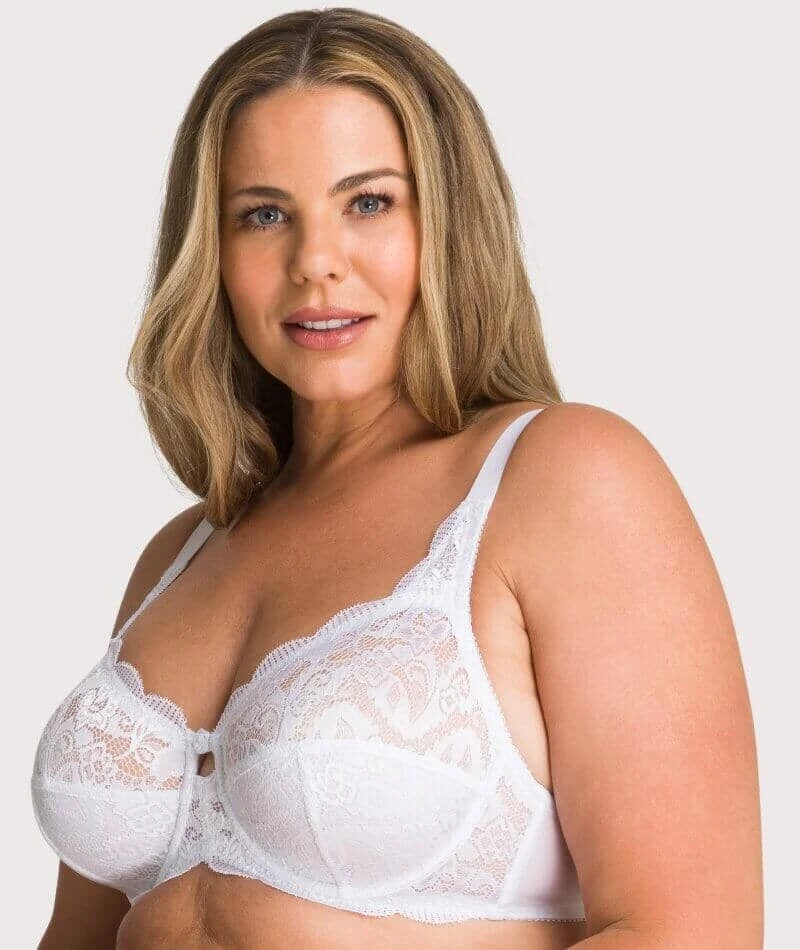 Ava & Audrey Lucille Lace Underwired Full Cup Bra - White 5 Ava & Audrey Lucille Lace Underwired Full Cup Bra - White - Image 3
