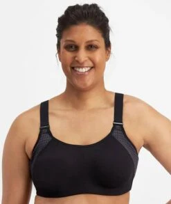 BRASTOGO Sales 38 Berlei Pro Elite Contour Crop Sports Bra - Black
