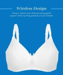 Bestform Striped Wirefree Cotton Bra With Lightly Lined Cups - White -BRASTOGO Sales bestform striped wire free cotton bra with lightly lined cups white 4