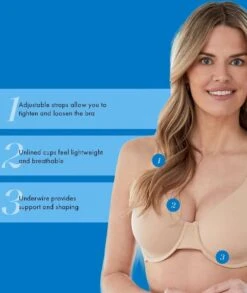 Bestform Unlined Cotton Stretch T-Shirt Bra With Underwire - Sand -BRASTOGO Sales bestform unlined cotton stretch t shirt bra with underwire sand 6