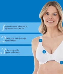 Bestform Unlined Cotton Stretch T-Shirt Bra With Underwire - White -BRASTOGO Sales bestform unlined cotton stretch t shirt bra with underwire white 6