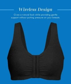 Bestform Unlined Wirefree Cotton Stretch Sports Bra With Front Closure - Black -BRASTOGO Sales bestform unlined wire free cotton stretch sports bra with front closure black 4