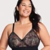 Glamorise Bramour Gramercy Luxe Lace Wirefree Bralette - Black -BRASTOGO Sales bramour gramercy luxe lace bralette black 1
