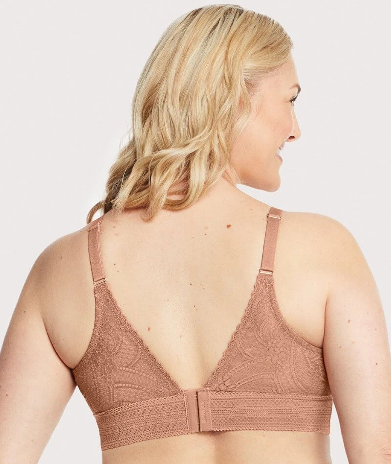 Glamorise Bramour Gramercy Luxe Lace Wirefree Bralette - Cappuccino 4 Glamorise Bramour Gramercy Luxe Lace Wirefree Bralette - Cappuccino - Image 2