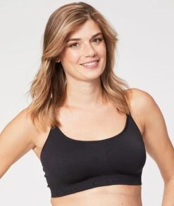 Cake Maternity Cotton Candy Seamless Sleep & Yoga Wirefree Nursing Bra - Black