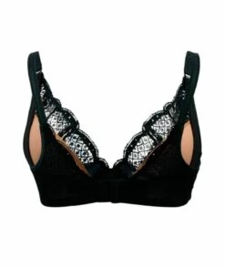 Cake Maternity Truffles Moulded Lace Cup Plunge Nursing Bra - Black -BRASTOGO Sales cake maternity truffles moulded lace cup plunge nursing bra black 5