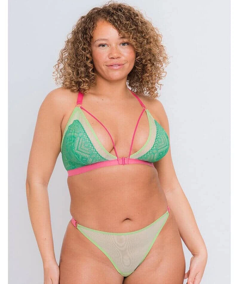 Curvy Kate Front And Centre Wire-free Bralette - Mint/Pink Green 6 Curvy Kate Front And Centre Wire-free Bralette - Mint/Pink Green - Image 4