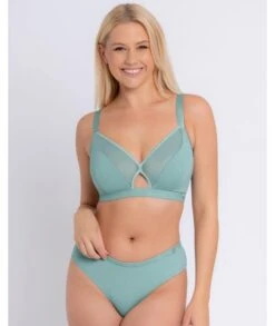 Curvy Kate Get Up And Chill Wire-free Bralette - Sage Green -BRASTOGO Sales curvy kate get up and chill wire free bralette sage green 1