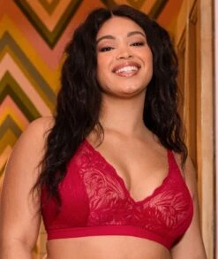 Curvy Kate Lace Daze Wirefree Bralette - Lipstick Red -BRASTOGO Sales curvy kate lace daze bralette lipstick red 11