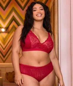 Curvy Kate Lace Daze Wirefree Bralette - Lipstick Red -BRASTOGO Sales curvy kate lace daze bralette lipstick red 12