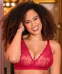 Curvy Kate Lace Daze Wirefree Bralette - Lipstick Red -BRASTOGO Sales curvy kate lace daze bralette lipstick red 14