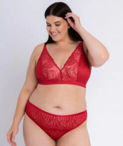 Curvy Kate Lace Daze Wirefree Bralette - Lipstick Red -BRASTOGO Sales curvy kate lace daze bralette lipstick red 8