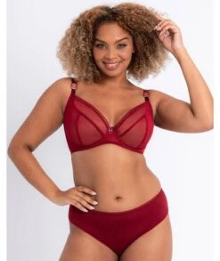 Curvy Kate Lifestyle Plunge Bra - Deep Red -BRASTOGO Sales curvy kate lifestyle plunge bra deep red 2