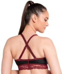 Curvy Kate Twice The Fun Reversible Wirefree Bralette - Oxblood/Black -BRASTOGO Sales curvy kate twice the fun reversible bralette oxblood black 18