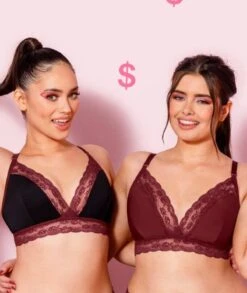 Curvy Kate Twice The Fun Reversible Wirefree Bralette - Oxblood/Black -BRASTOGO Sales curvy kate twice the fun reversible bralette oxblood black 1 1