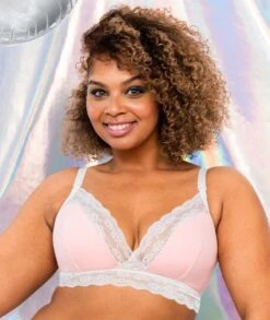 Curvy Kate Twice The Fun Reversible Wirefree Bralette - White/Pink -BRASTOGO Sales curvy kate twice the fun reversible bralette white pink 5