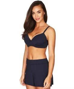 Sea Level Essentials Cross Front Moulded Underwire D-DD Cup Bikini Top - Night Sky Navy -BRASTOGO Sales d14f307417221ec9b196cec216891436