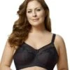 Elila Embroidered Wirefree Bra - Black -BRASTOGO Sales elila 1301 embroidered non underwired bra black1