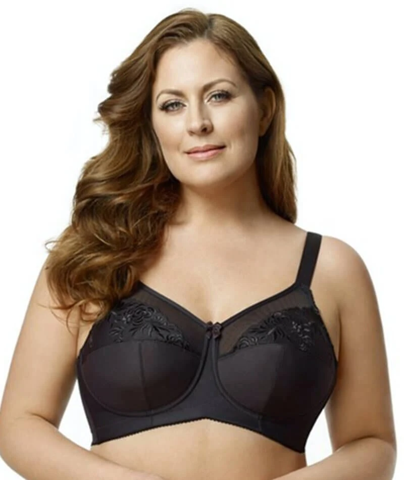 Elila Embroidered Wirefree Bra - Black 3 Elila Embroidered Wirefree Bra - Black