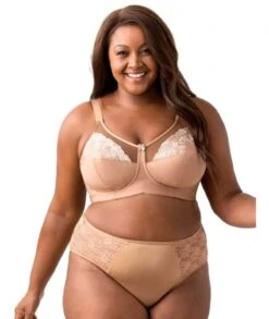 Elila Embroidered Wirefree Bra - Mocha -BRASTOGO Sales elila 1301 embroidered non underwired bra mocha2