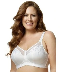 Elila Embroidered Wirefree Bra - White