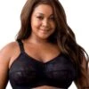 Elila Embroidered Lace Wirefree Bra - Black