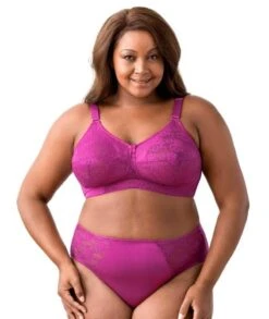 Elila Embroidered Lace Wirefree Bra - Fuchsia -BRASTOGO Sales elila 1303 embroidered lace non underwired bra fuchsia