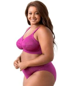 Elila Embroidered Lace Wirefree Bra - Fuchsia -BRASTOGO Sales elila 1303 embroidered lace non underwired bra fuchsia6