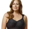 Elila Jacquard Wirefree Bra - Black -BRASTOGO Sales elila 1305 jacquard non underwired bra black3