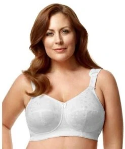 Elila Jacquard Wirefree Bra - White