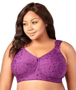 Elila Jacquard Wirefree Bra - Aubergine