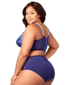 Elila Printed Full Coverage Non-Underwired Bra - Blue White -BRASTOGO Sales elila 1505bw printed full coverage non underwired bra3