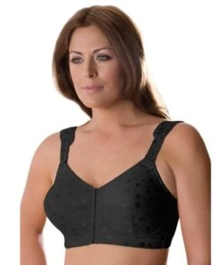 Elila Front Opening Wirefree Posture Bra - Black 8 Elila Front Opening Wirefree Posture Bra - Black -BRASTOGO Sales elila 1515 front opening non underwired posture bra black2