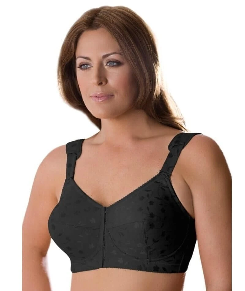 Elila Front Opening Wirefree Posture Bra - Black 5 Elila Front Opening Wirefree Posture Bra - Black - Image 3