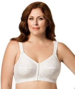 Elila Front Opening Wirefree Posture Bra - White