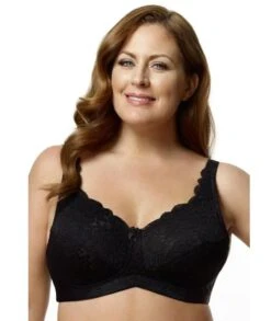 Elila Stretch Lace Wirefree Bra - Black