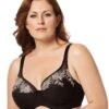 Elila Embroidered Microfiber Underwired Bra - Black Silver -BRASTOGO Sales elila 2401 embroidered microfiber underwired bra black silver 1
