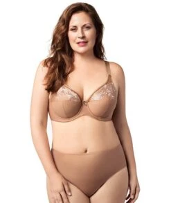 Elila Embroidered Microfiber Underwired Bra - Mocha -BRASTOGO Sales elila 2401 embroidered microfiber underwired bra mocha