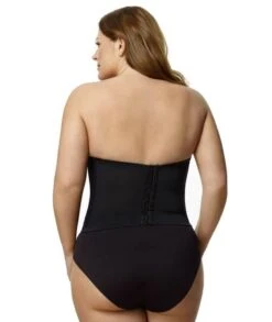 Elila Underwired Satin Strapless Longline - Black -BRASTOGO Sales elila 6421 underwired satin strapless longline black1