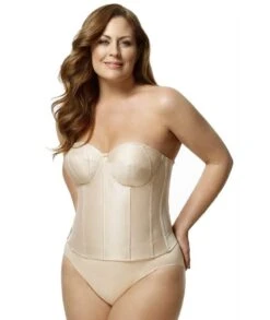 Elila Underwired Satin Strapless Longline - Nude 9 Elila Underwired Satin Strapless Longline - Nude -BRASTOGO Sales elila 6421 underwired satin strapless longline nude
