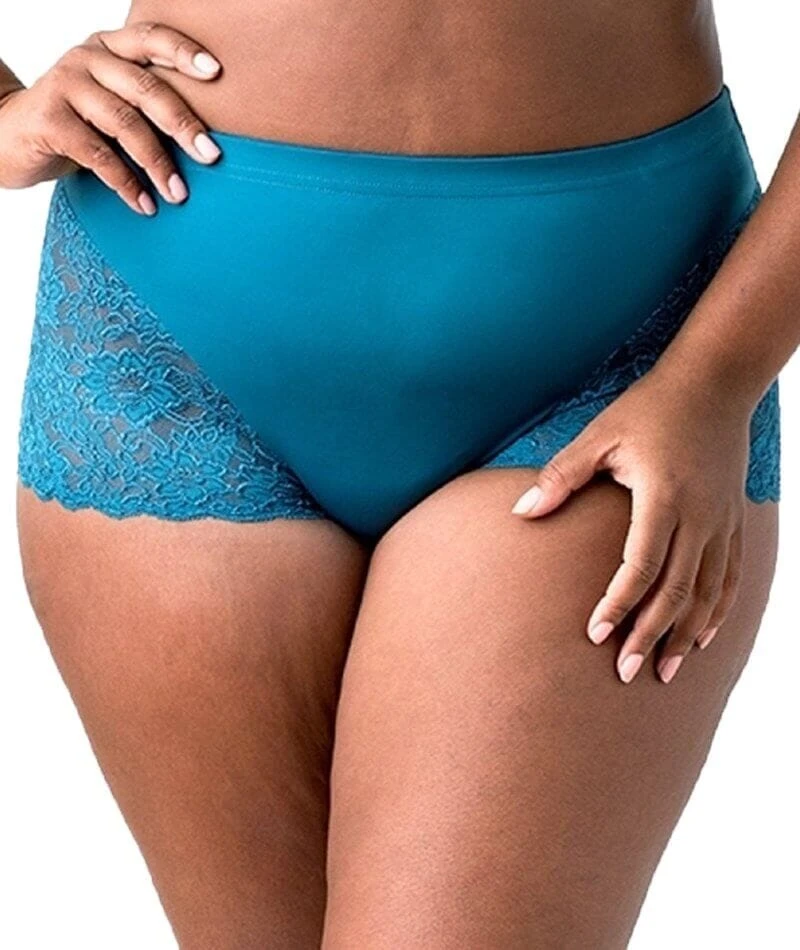 Elila Cheeky Stretch Lace Brief - Teal 3 Elila Cheeky Stretch Lace Brief - Teal