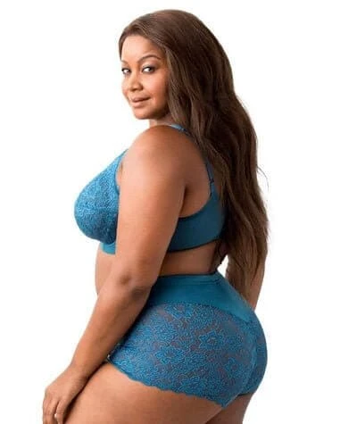 Elila Cheeky Stretch Lace Brief - Teal 12 Elila Cheeky Stretch Lace Brief - Teal - Image 10