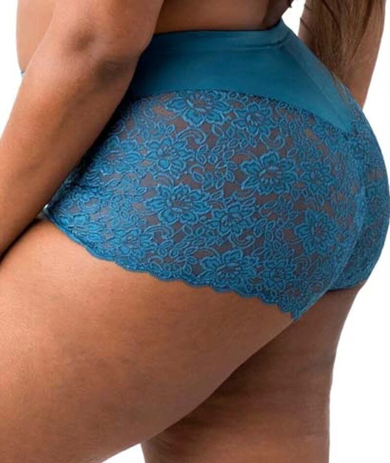 Elila Cheeky Stretch Lace Brief - Teal 7 Elila Cheeky Stretch Lace Brief - Teal - Image 5