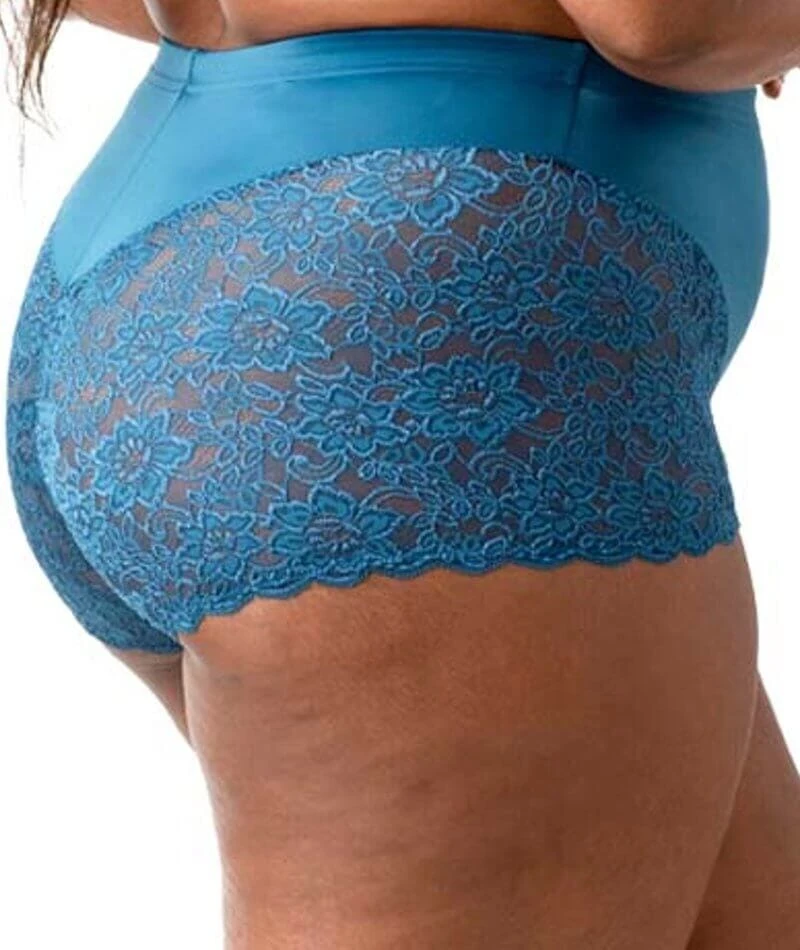 Elila Cheeky Stretch Lace Brief - Teal 5 Elila Cheeky Stretch Lace Brief - Teal - Image 3