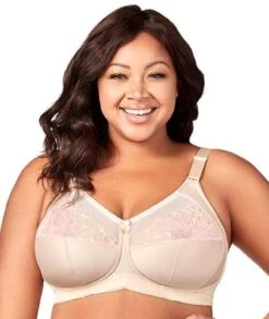 Elila Swiss Embroidered Soft Cup Wirefree Bra - Nude