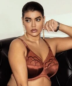 Wacoal Elomi Cate Underwired Full Cup Banded Bra - Dark Copper -BRASTOGO Sales elomi cate underwired full cup banded bra dark copper 5