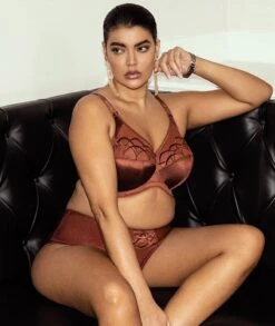 Wacoal Elomi Cate Underwired Full Cup Banded Bra - Dark Copper -BRASTOGO Sales elomi cate underwired full cup banded bra dark copper 6